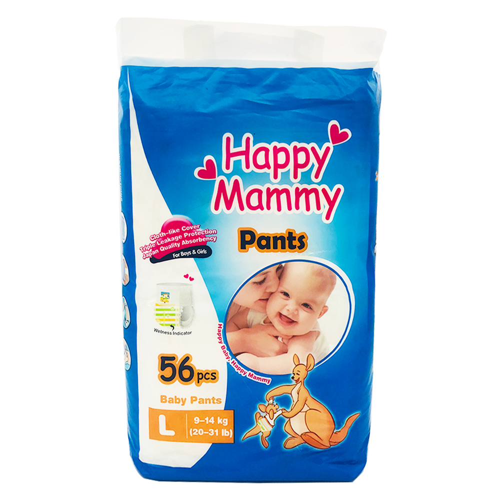 Happy Mammy Baby Diaper Pants 56's SizeL (Boys & Girls)